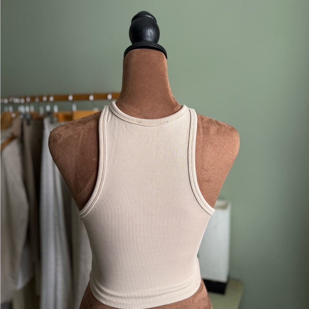 Zara Beige Ribbed Tank Top - Picture 5 of 7